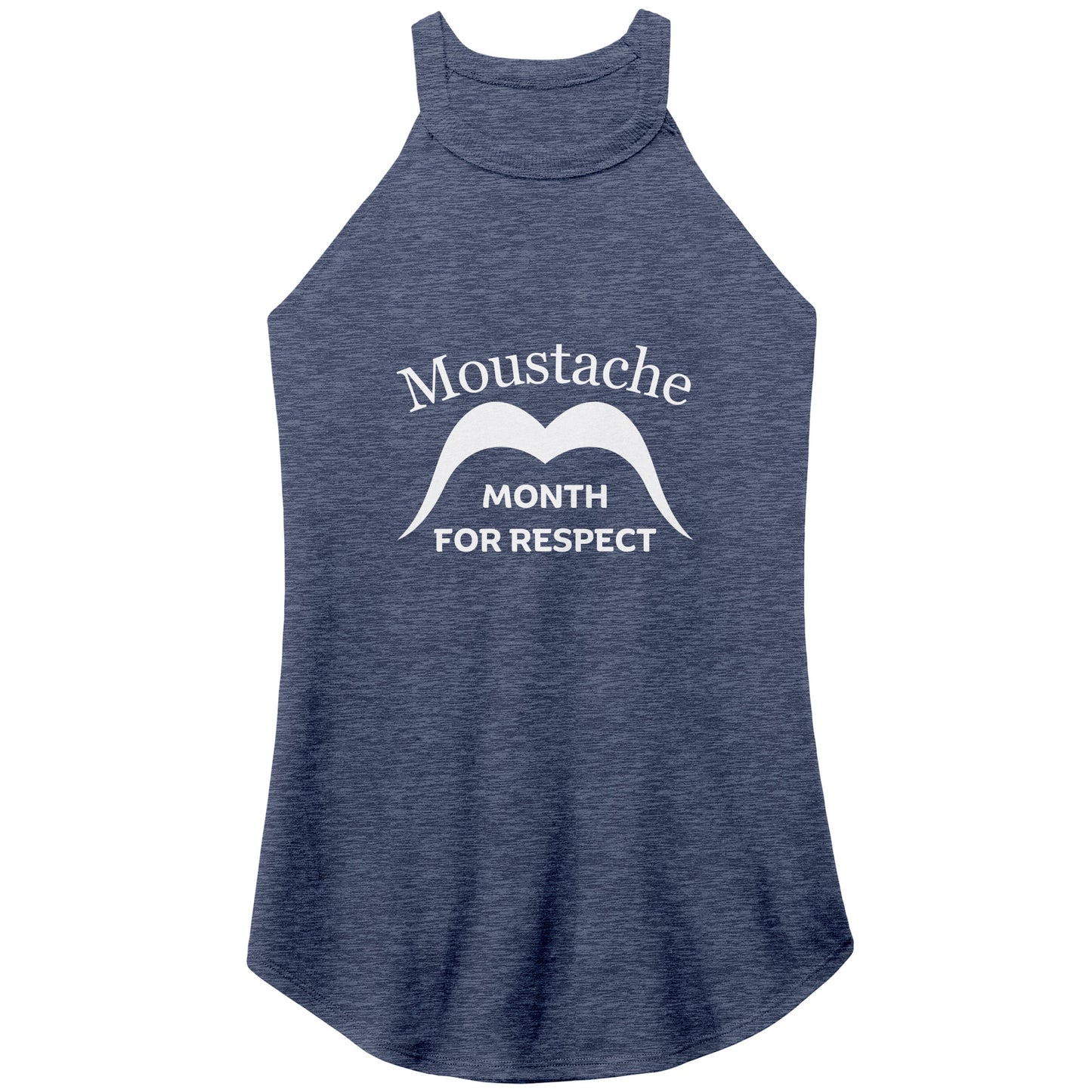 WOMEN’S PERFECT TRI ROCKER TANK Front Double Distance Front Top Movember Moustache Month Of Respect