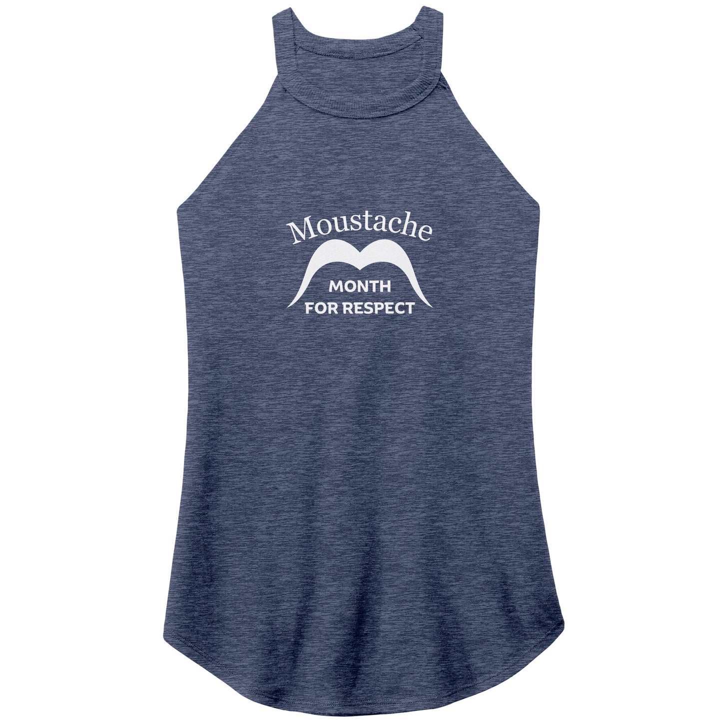 WOMEN’S PERFECT TRI ROCKER TANK Front Double Distance From Top 3/4 Print Movember Moustache Month Of Respect