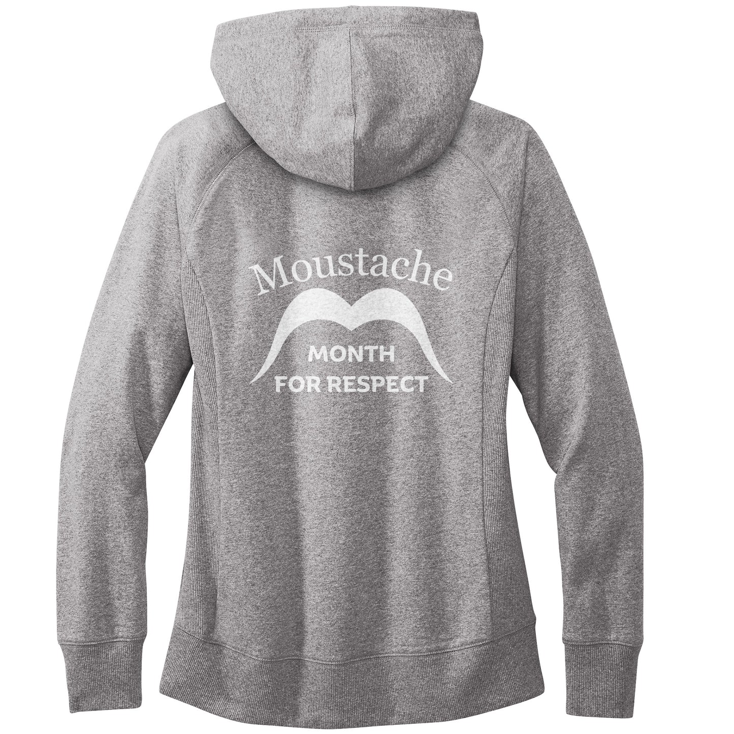 WOMEN'S RE-FLEECE HOODIE Back Movember Moustache Month Of Respect