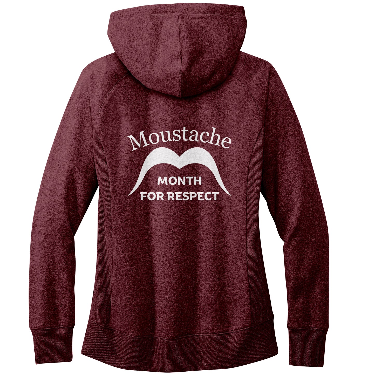 WOMEN'S RE-FLEECE HOODIE Back Movember Moustache Month Of Respect