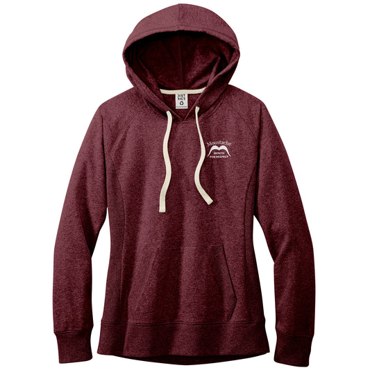 WOMEN'S RE-FLEECE HOODIE Back & Front Left Movember Moustache Month Of Respect