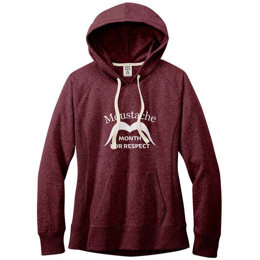 WOMEN'S RE-FLEECE HOODIE Movember Moustache Month For Respect Front