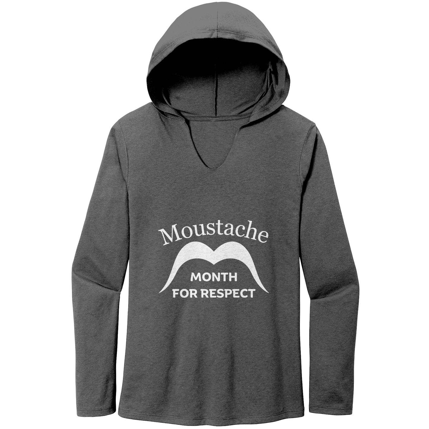 WOMEN’S TRI LONG SLEEVE HOODIE Movember Moustache Month For Respect Front