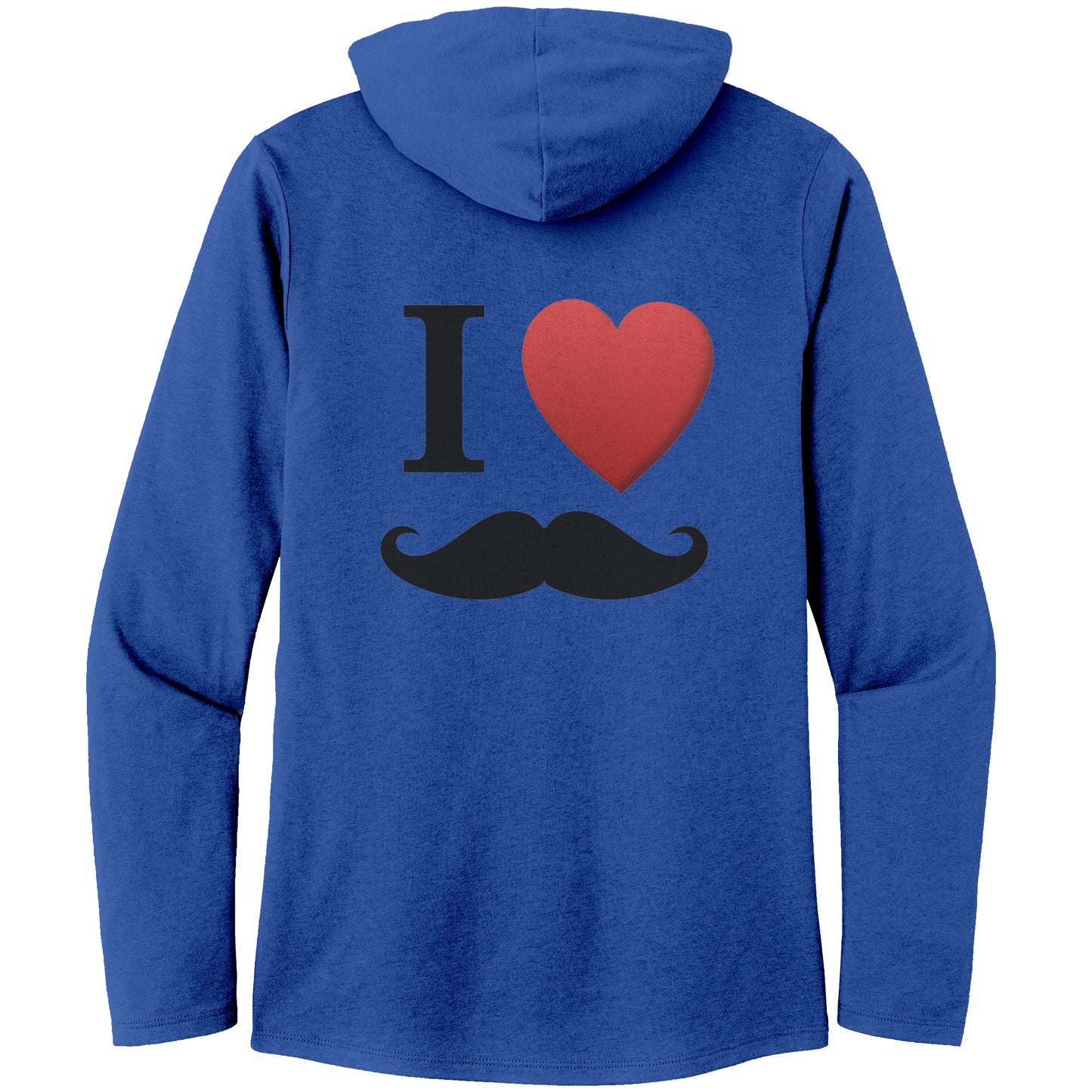 WOMEN’S TRI LONG SLEEVE HOODIE Movember Moustache Month For Respect Front & Back I Love Moustache