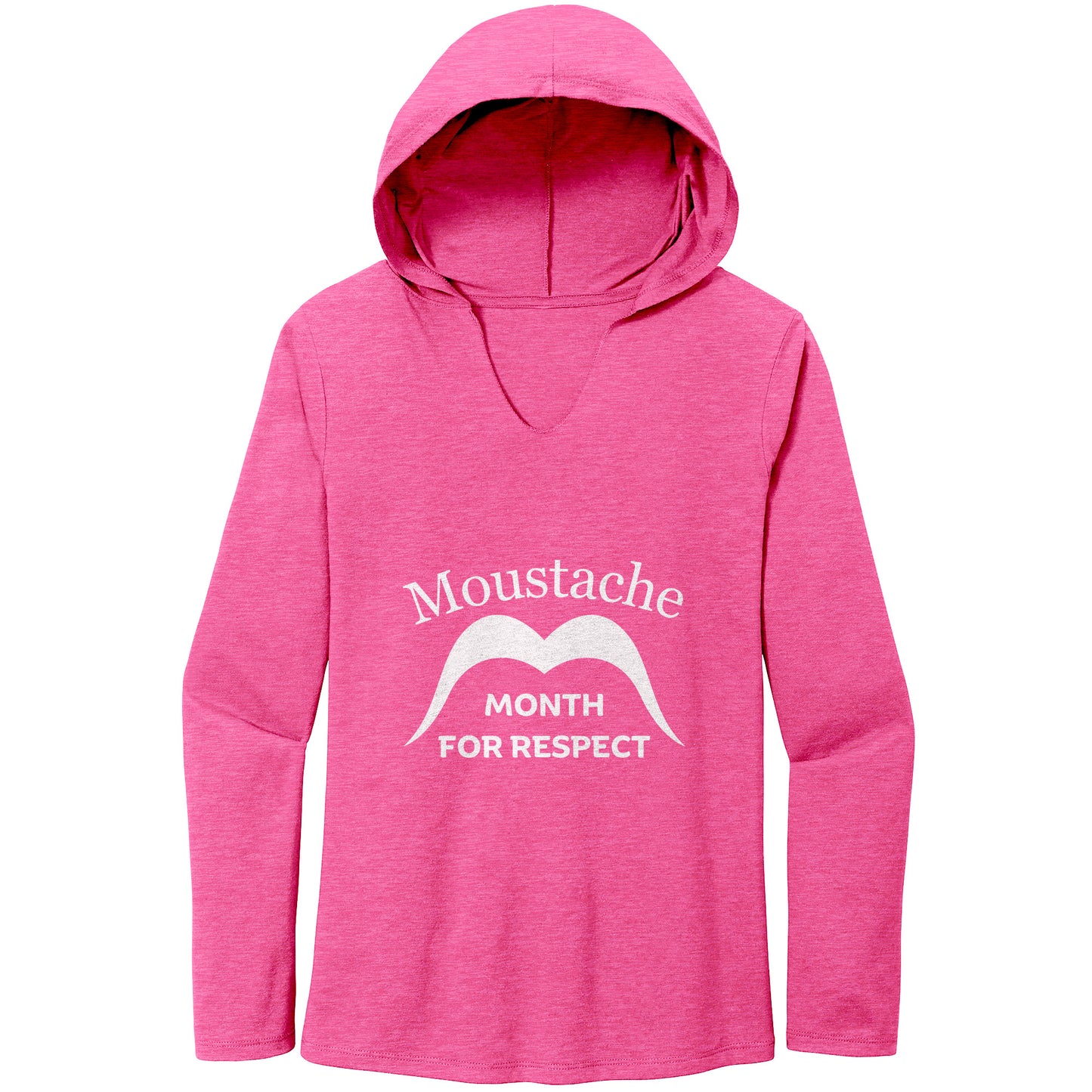 WOMEN’S TRI LONG SLEEVE HOODIE Movember Moustache Month For Respect Front