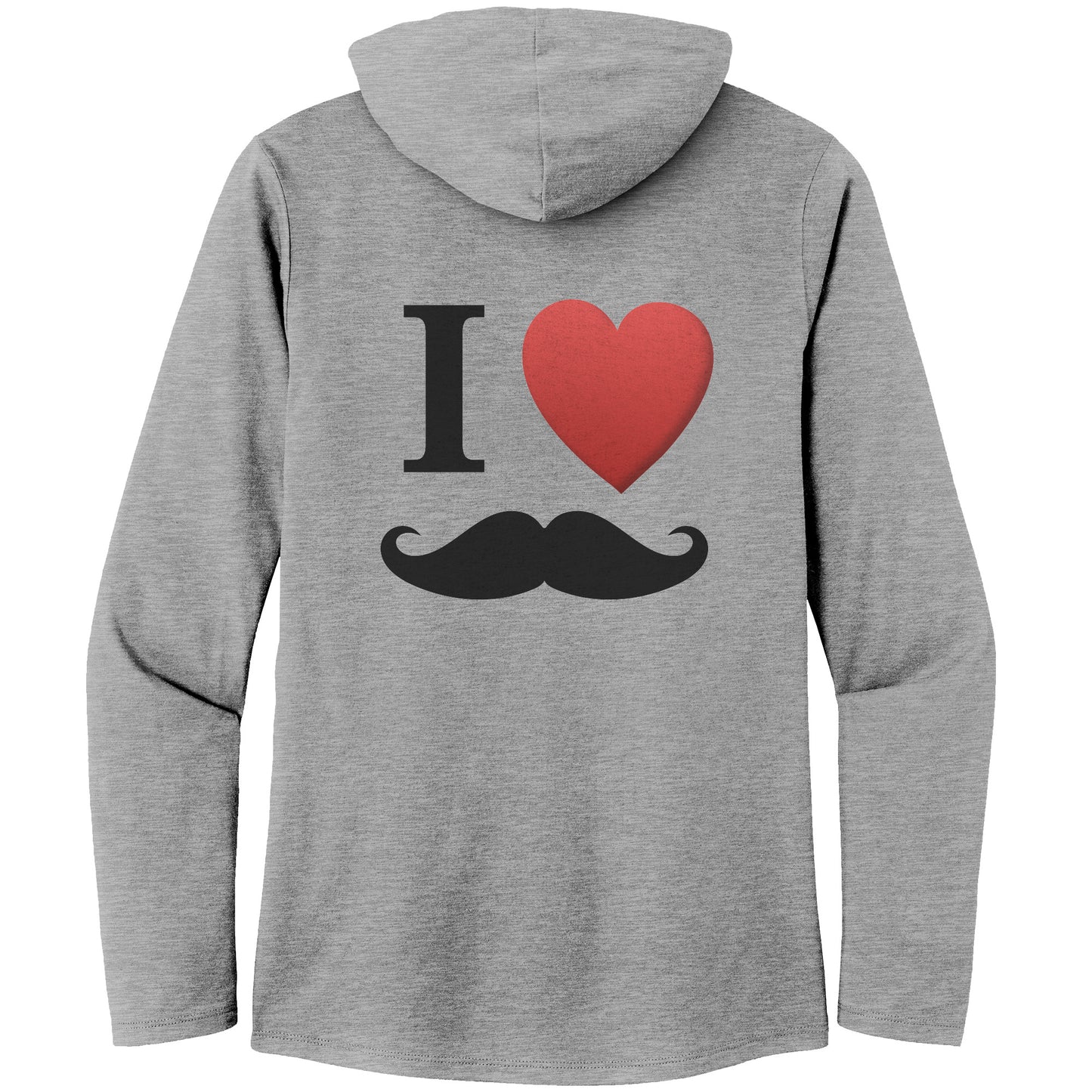 WOMEN’S TRI LONG SLEEVE HOODIE Movember Moustache Month For Respect Front & Back I Love Moustache