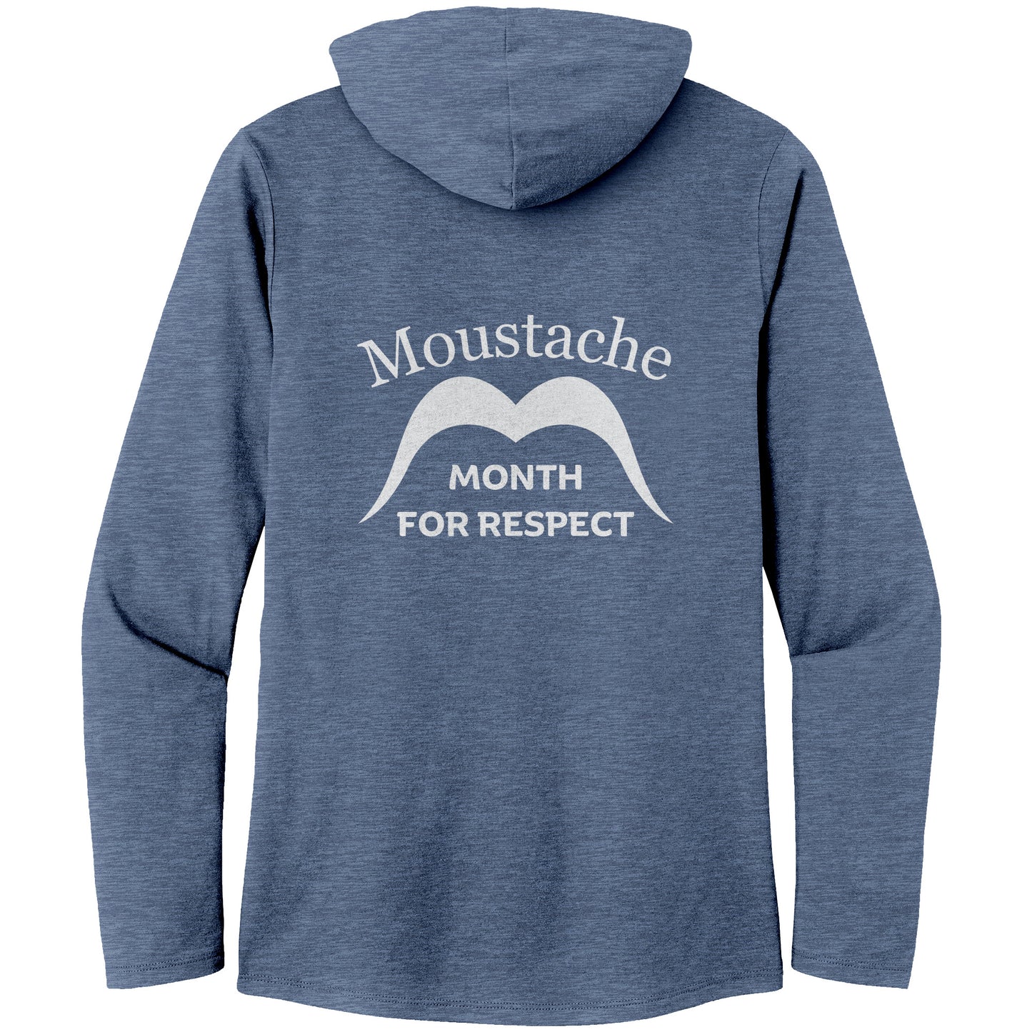 WOMEN’S TRI LONG SLEEVE HOODIE Movember Moustache Month For Respect Back