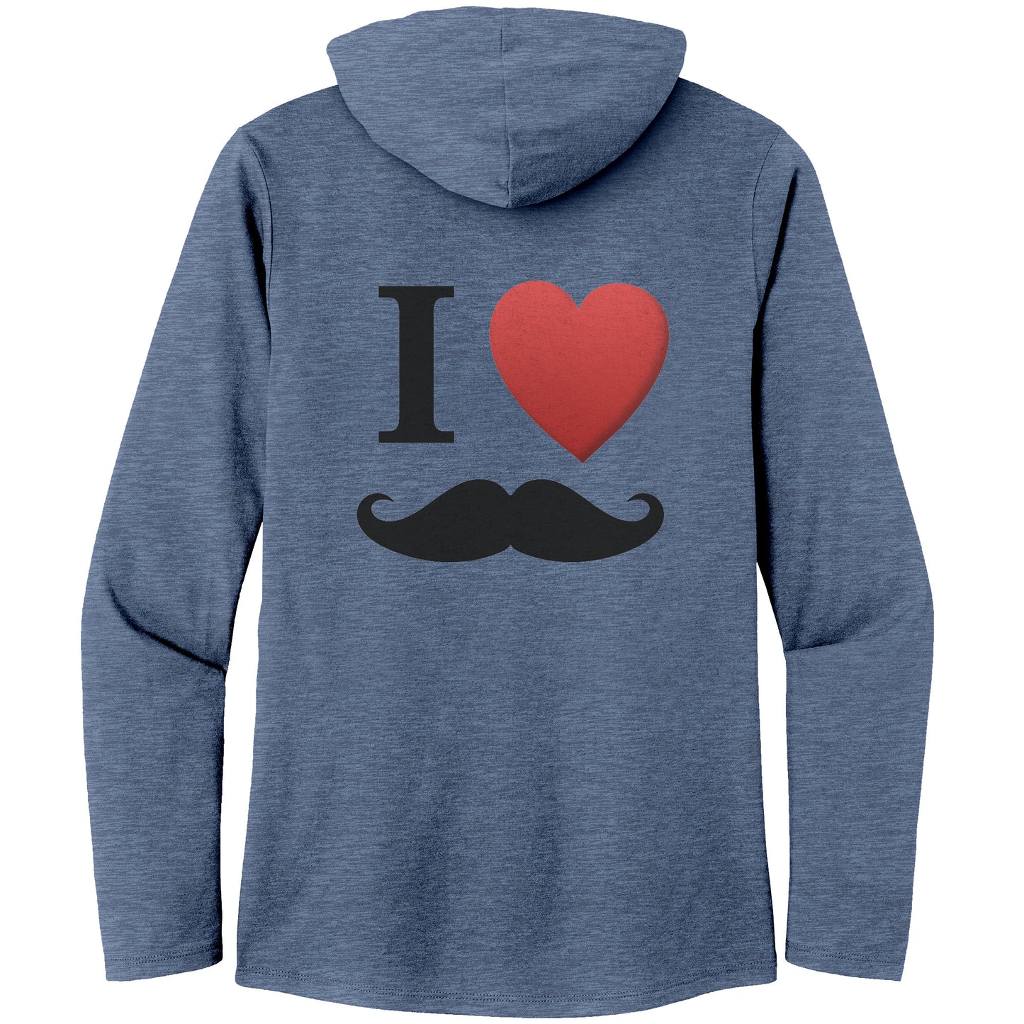 WOMEN’S TRI LONG SLEEVE HOODIE Movember I Love Moustache Back