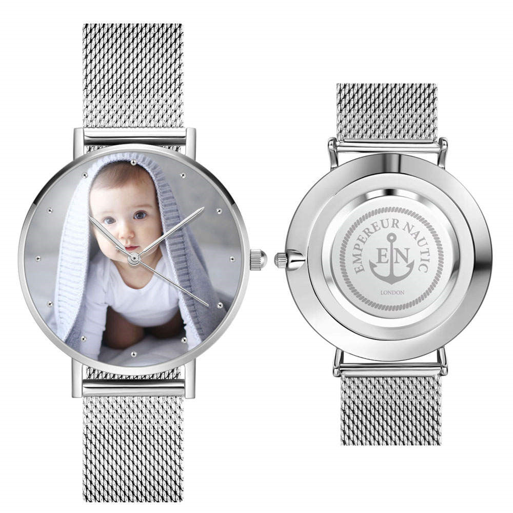 Custom Engraved Alloy Strap Unisex Photo Watch 36mm/40mm Emporium Discounts