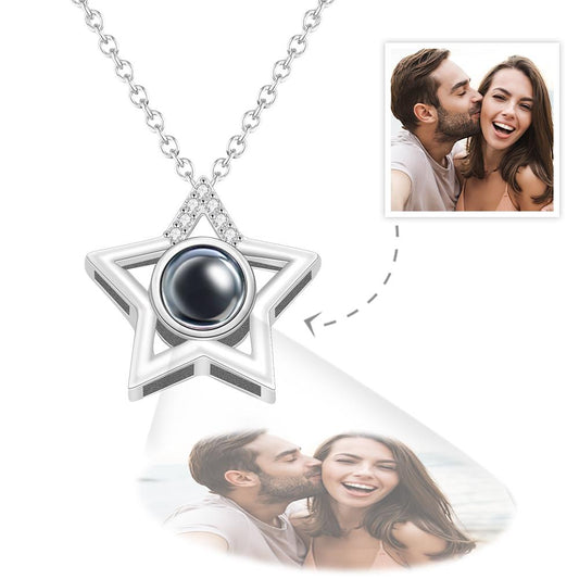 Custom Photo Projection Necklace Star Photo Pendant Necklace Commemorative Gift Emporium Discounts