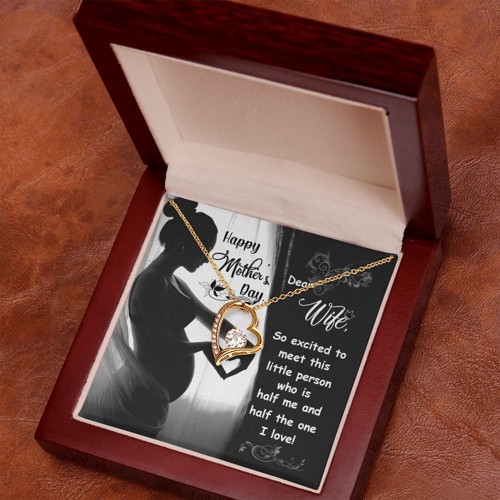Happy Mother's Day Dear Wife Emporium Discounts Necklace and heart pendant To meet this little one