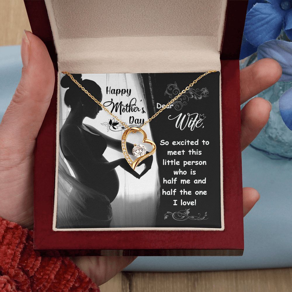 Happy Mother's Day Dear Wife Emporium Discounts Necklace and heart pendant To meet this little one