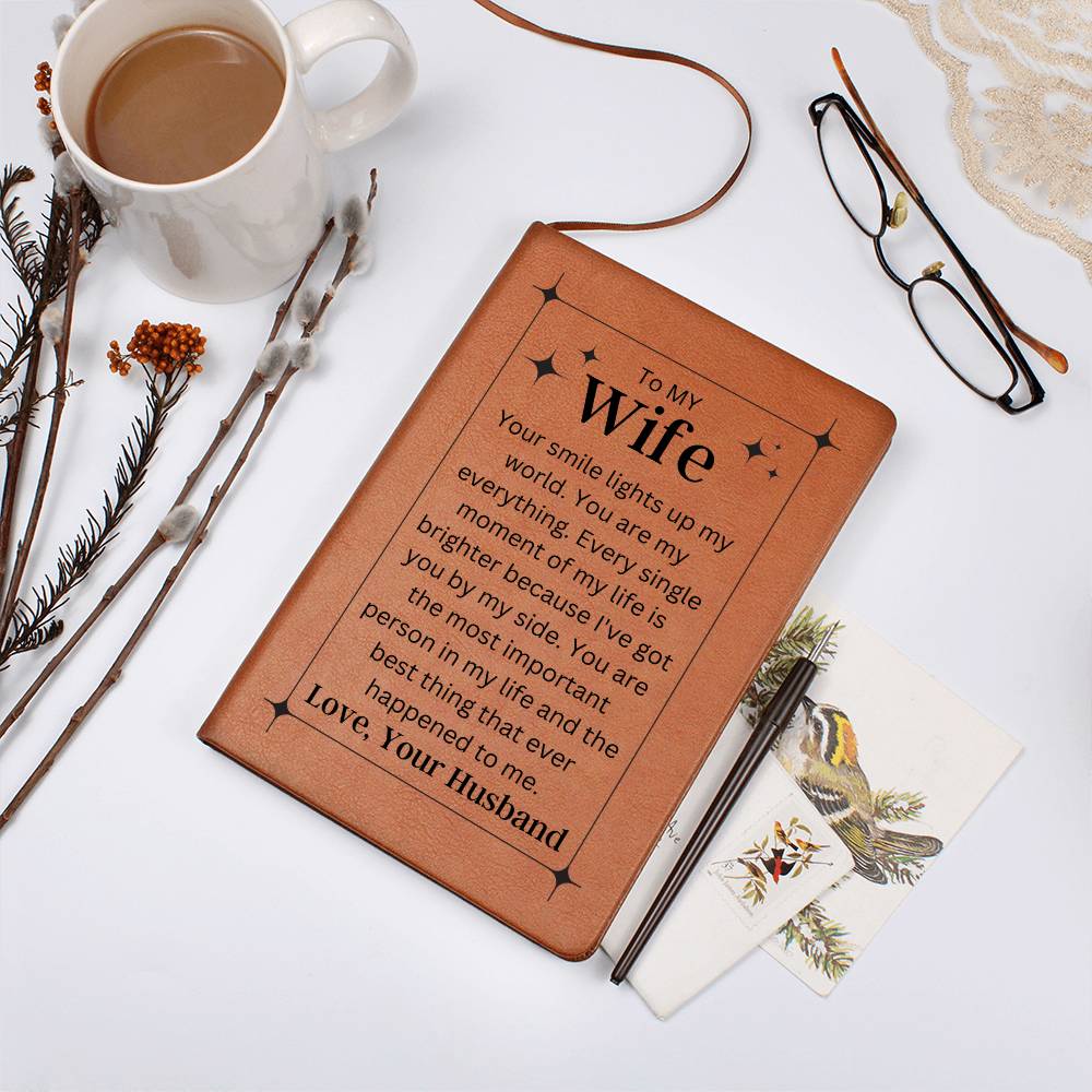 Graphic Leather Journal To  My Wife Love Your Husband Emporium Discounts