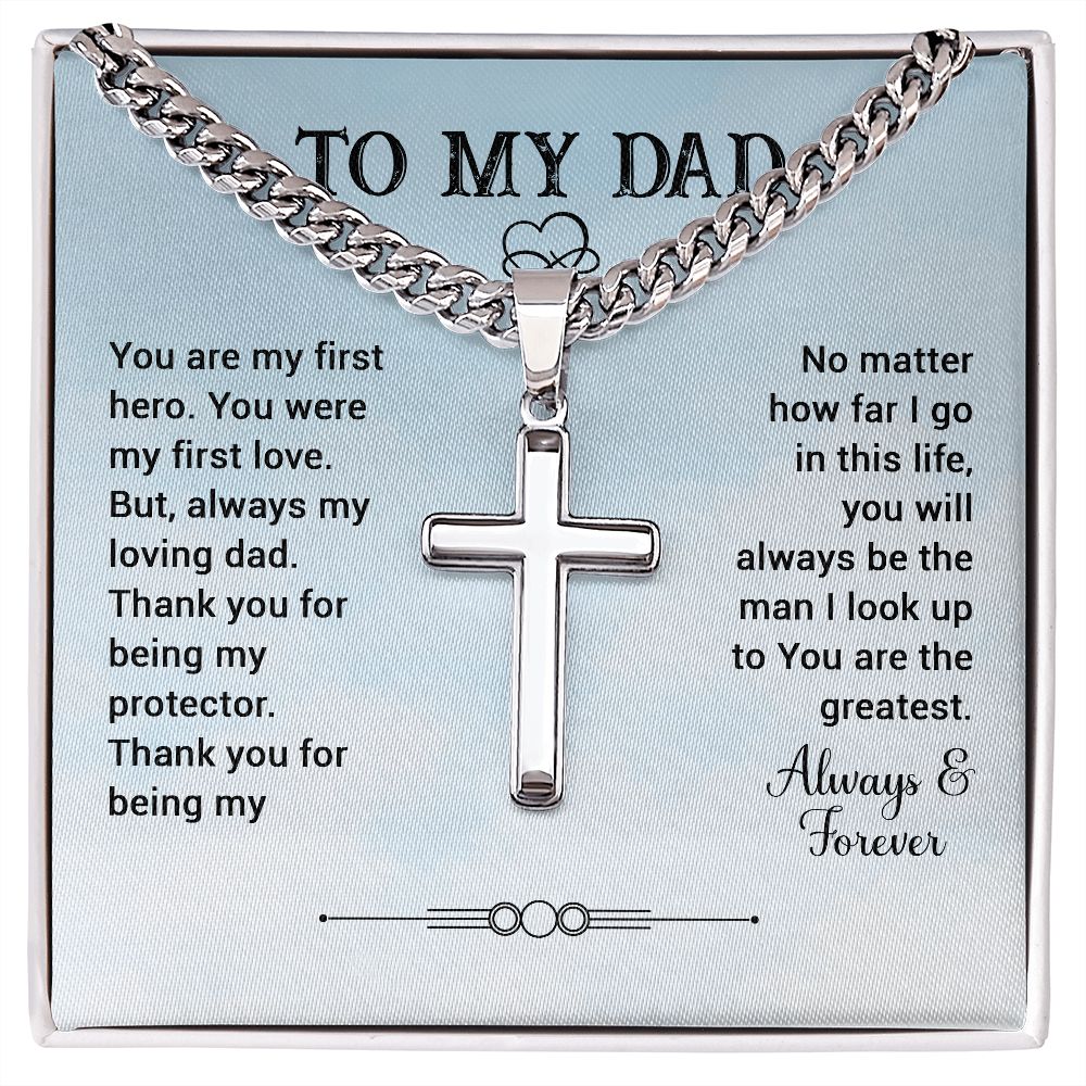 Necklace chain To My Dad Always & Forever With Personalized Engraving
