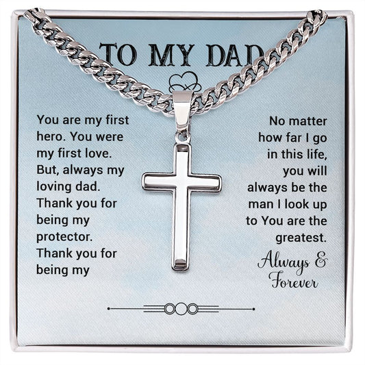 Necklace chain To My Dad Always & Forever With Personalized Engraving