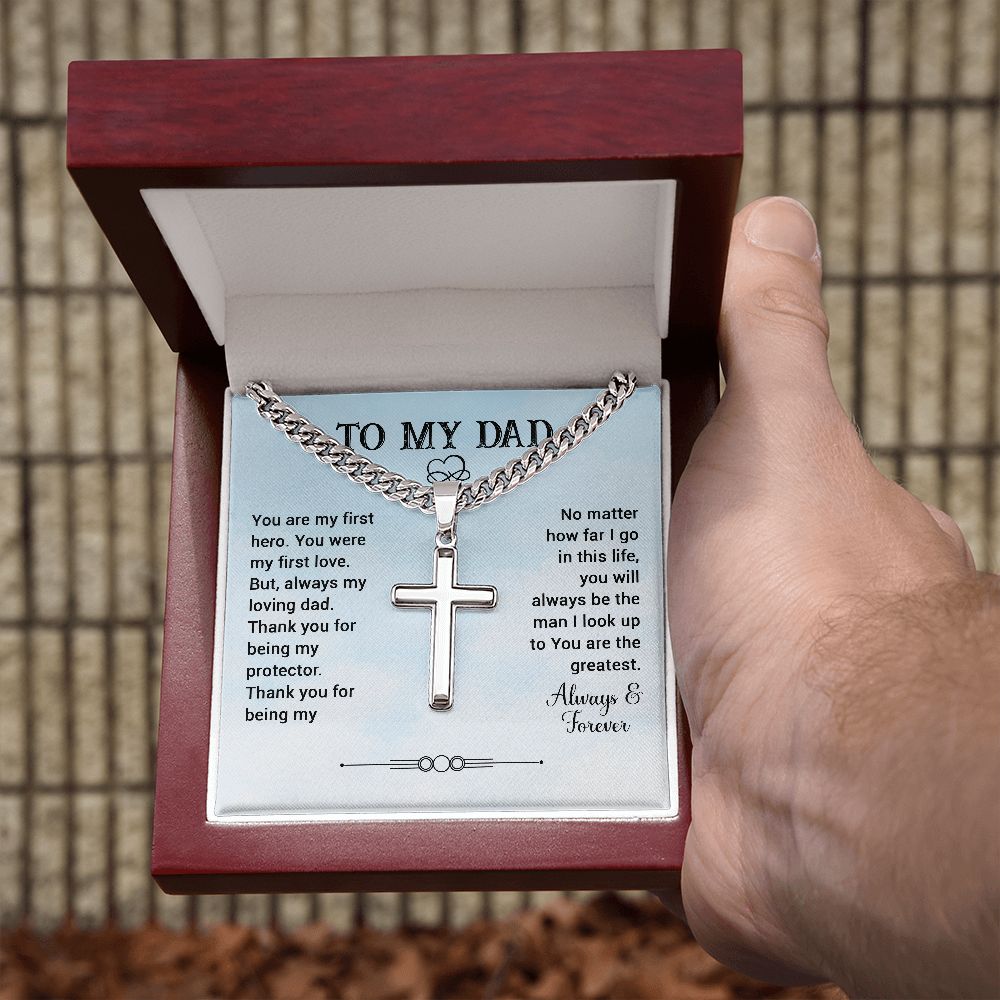 Necklace chain To My Dad Always & Forever With Personalized Engraving