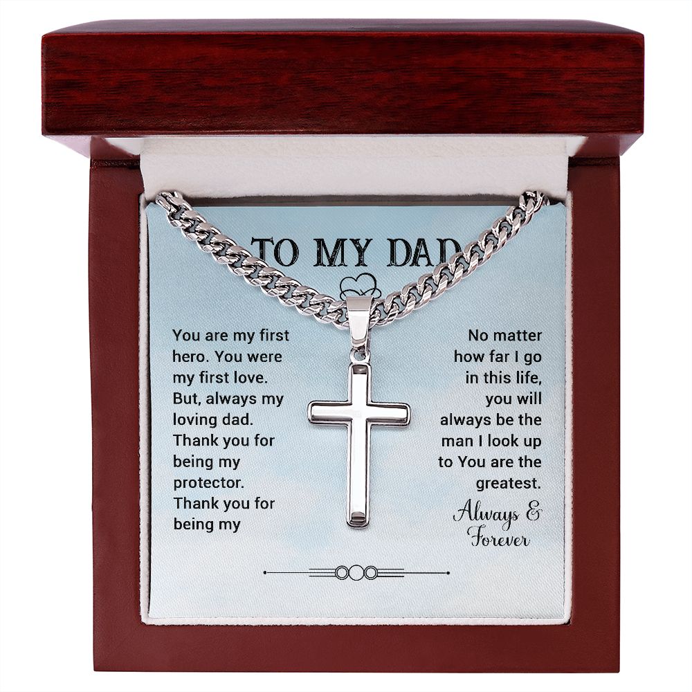 Necklace chain To My Dad Always & Forever With Personalized Engraving