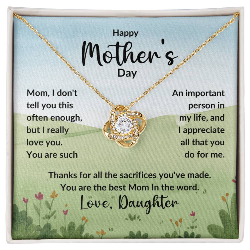 Love Knot Necklace (Yellow & White Gold Variants)