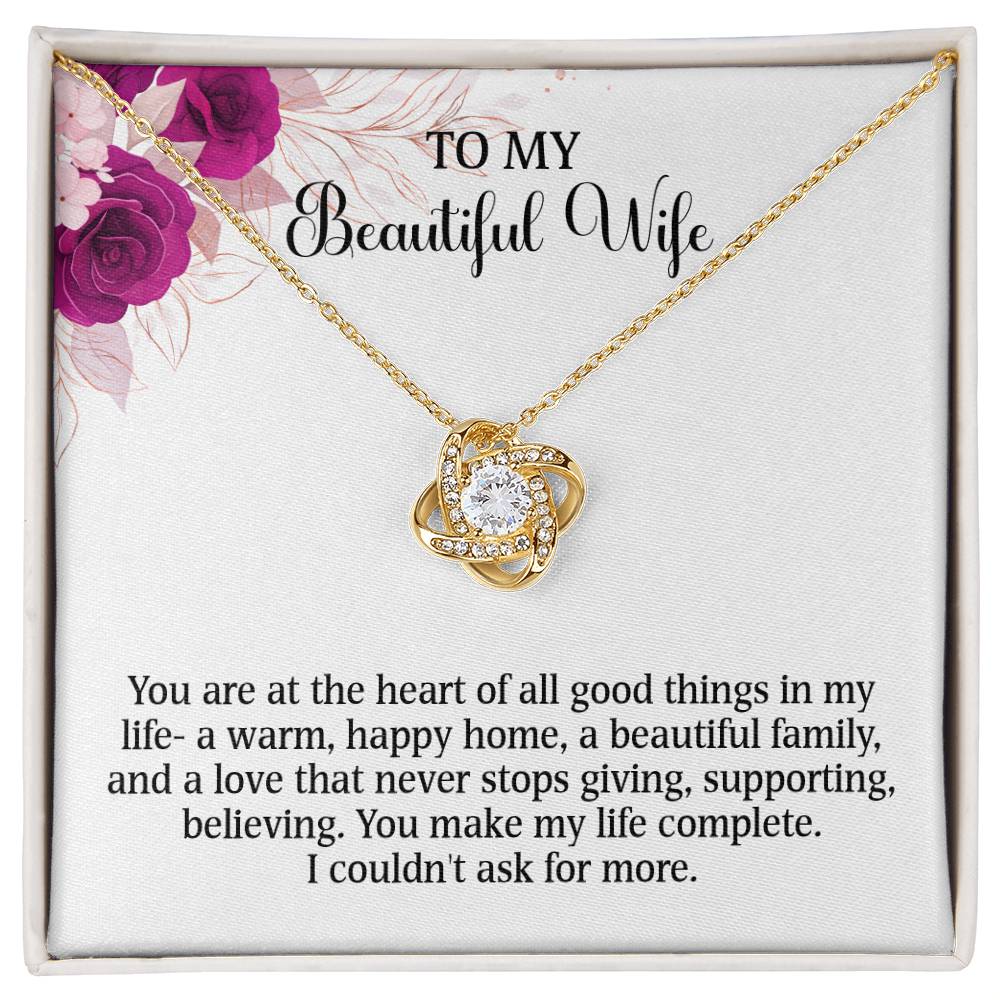 Searching for the ideal present for your beloved? Look no further! At Emporium Discounts, we offer a special Forever Love Necklace available in White Gold 14k or Yellow Gold 18k--buy now and enjoy 50% off!  TO MY Beautiful Wife  You are at the heart of all good things in my life- a warm, happy home, a beautiful family, and a love that never stops giving, supporting, believing. You make my life complete.  I couldn't ask for more.