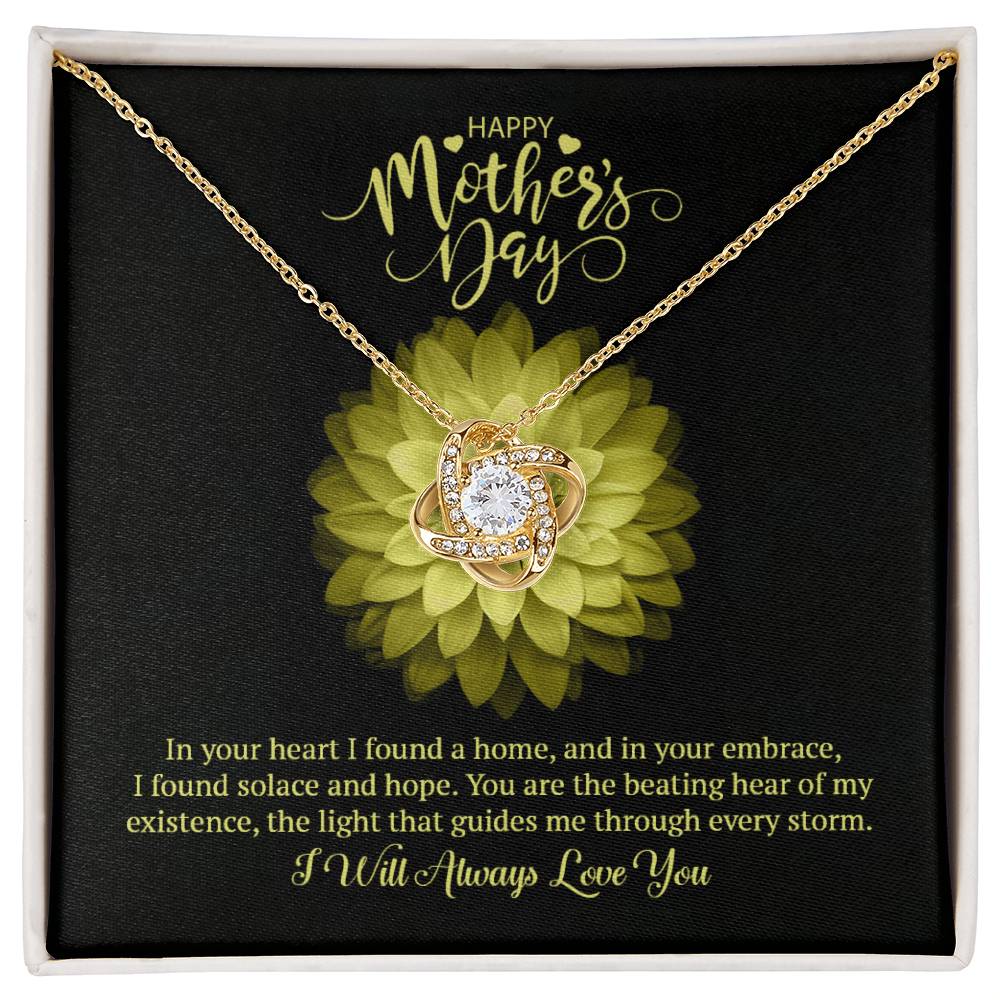 Happy Mother's Day Love Knot Necklace (Yellow & White Gold Variants)