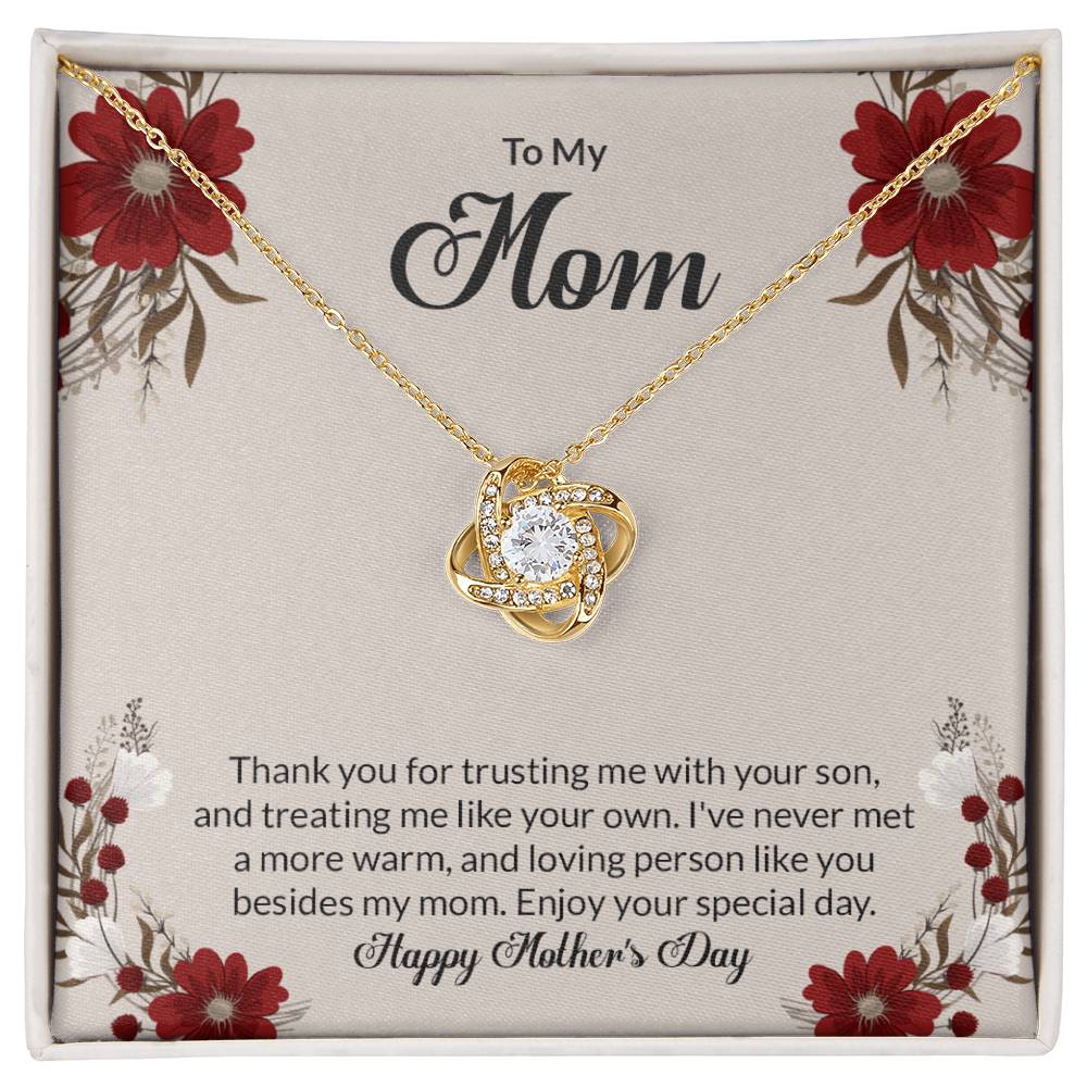 Happy Mother's Day Love Knot Necklace (Yellow & White Gold Variants)
