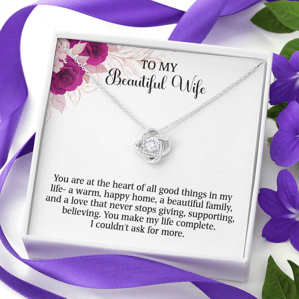Searching for the ideal present for your beloved? Look no further! At Emporium Discounts, we offer a special Forever Love Necklace available in White Gold 14k or Yellow Gold 18k--buy now and enjoy 50% off!  TO MY Beautiful Wife  You are at the heart of all good things in my life- a warm, happy home, a beautiful family, and a love that never stops giving, supporting, believing. You make my life complete.  I couldn't ask for more.