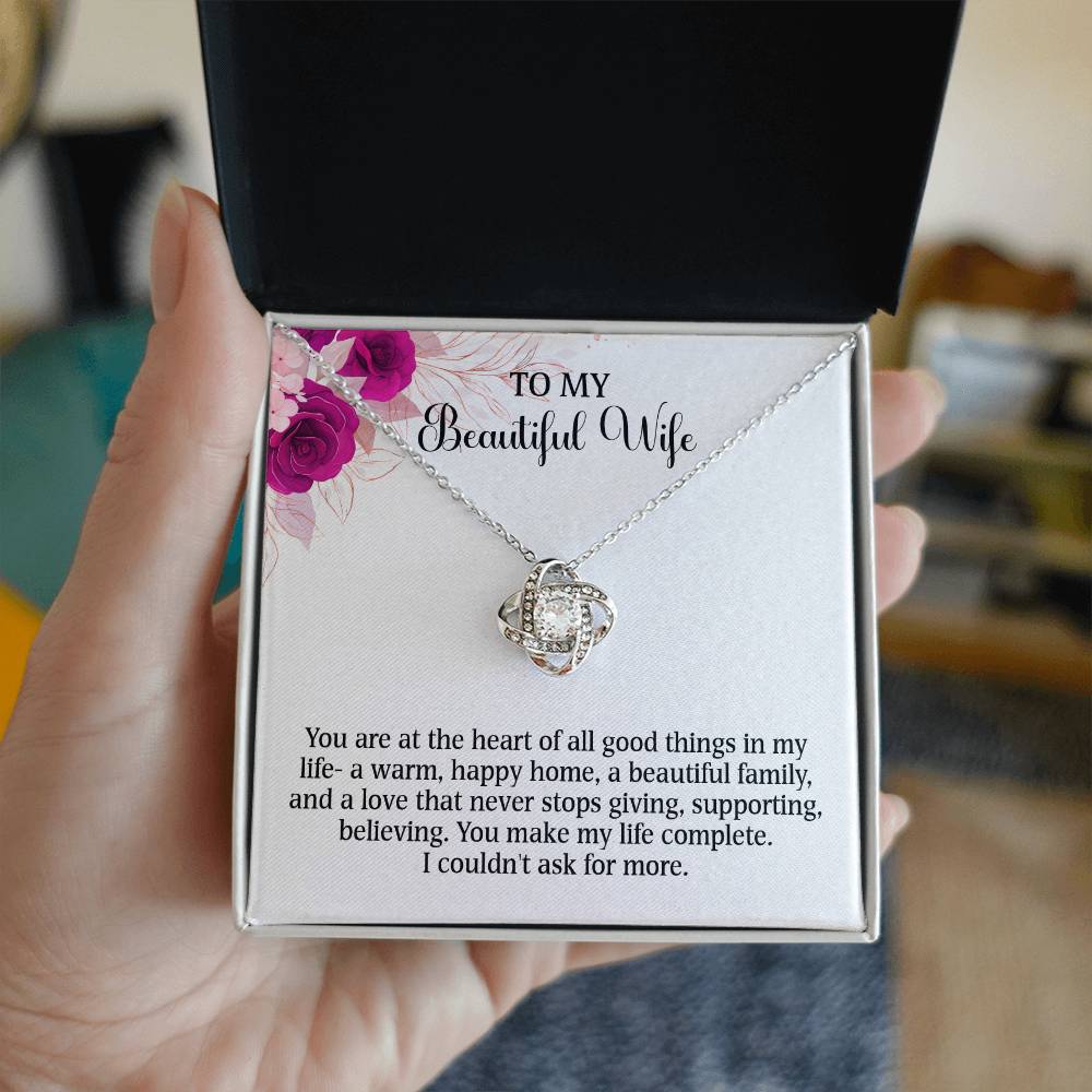 Searching for the ideal present for your beloved? Look no further! At Emporium Discounts, we offer a special Forever Love Necklace available in White Gold 14k or Yellow Gold 18k--buy now and enjoy 50% off!  TO MY Beautiful Wife  You are at the heart of all good things in my life- a warm, happy home, a beautiful family, and a love that never stops giving, supporting, believing. You make my life complete.  I couldn't ask for more.