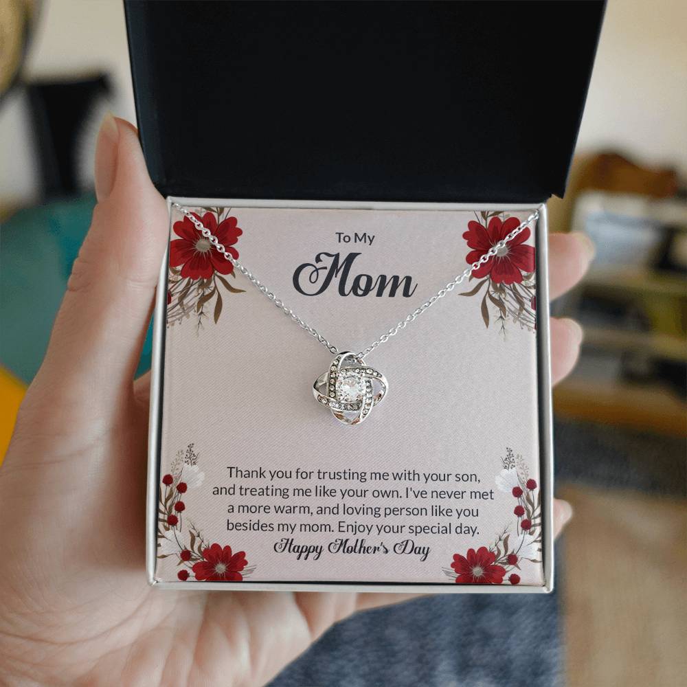 Happy Mother's Day Love Knot Necklace (Yellow & White Gold Variants)