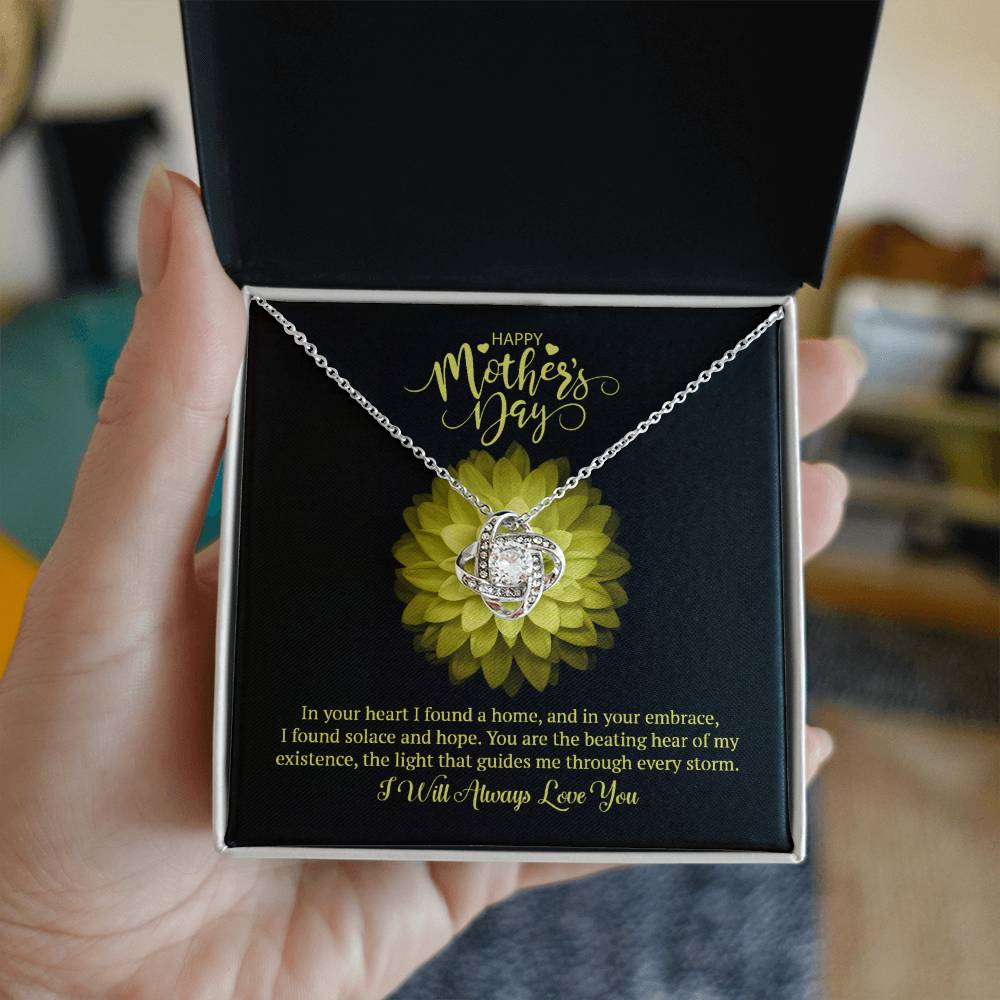 Happy Mother's Day Love Knot Necklace (Yellow & White Gold Variants)