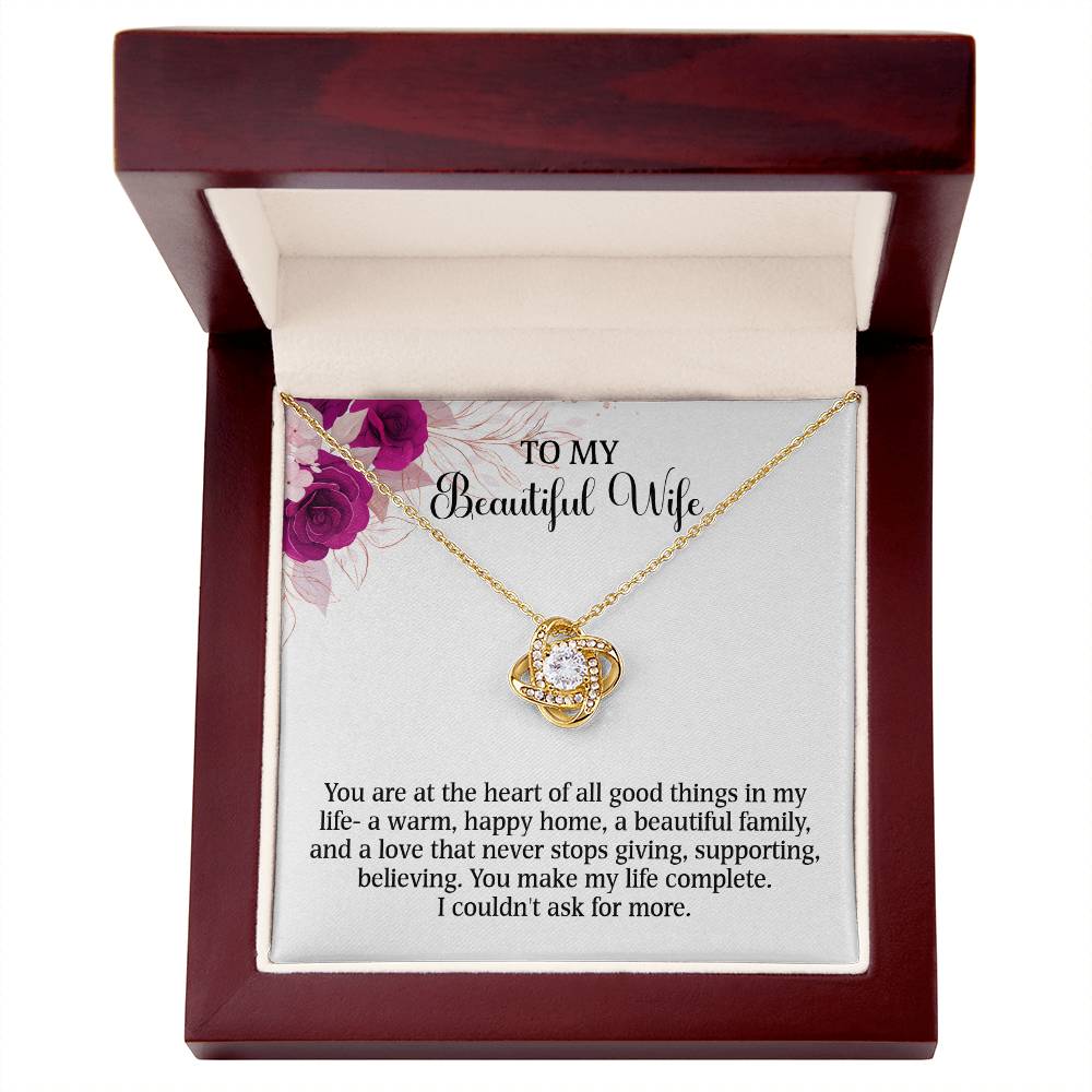 Searching for the ideal present for your beloved? Look no further! At Emporium Discounts, we offer a special Forever Love Necklace available in White Gold 14k or Yellow Gold 18k--buy now and enjoy 50% off!  TO MY Beautiful Wife  You are at the heart of all good things in my life- a warm, happy home, a beautiful family, and a love that never stops giving, supporting, believing. You make my life complete.  I couldn't ask for more.
