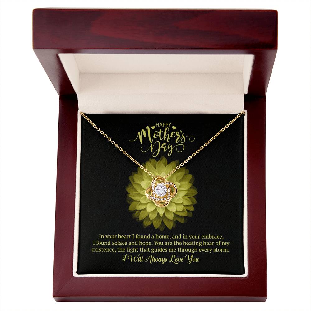 Happy Mother's Day Love Knot Necklace (Yellow & White Gold Variants)