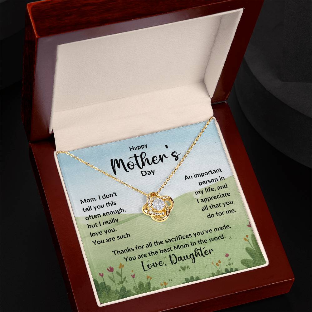 Love Knot Necklace (Yellow & White Gold Variants)