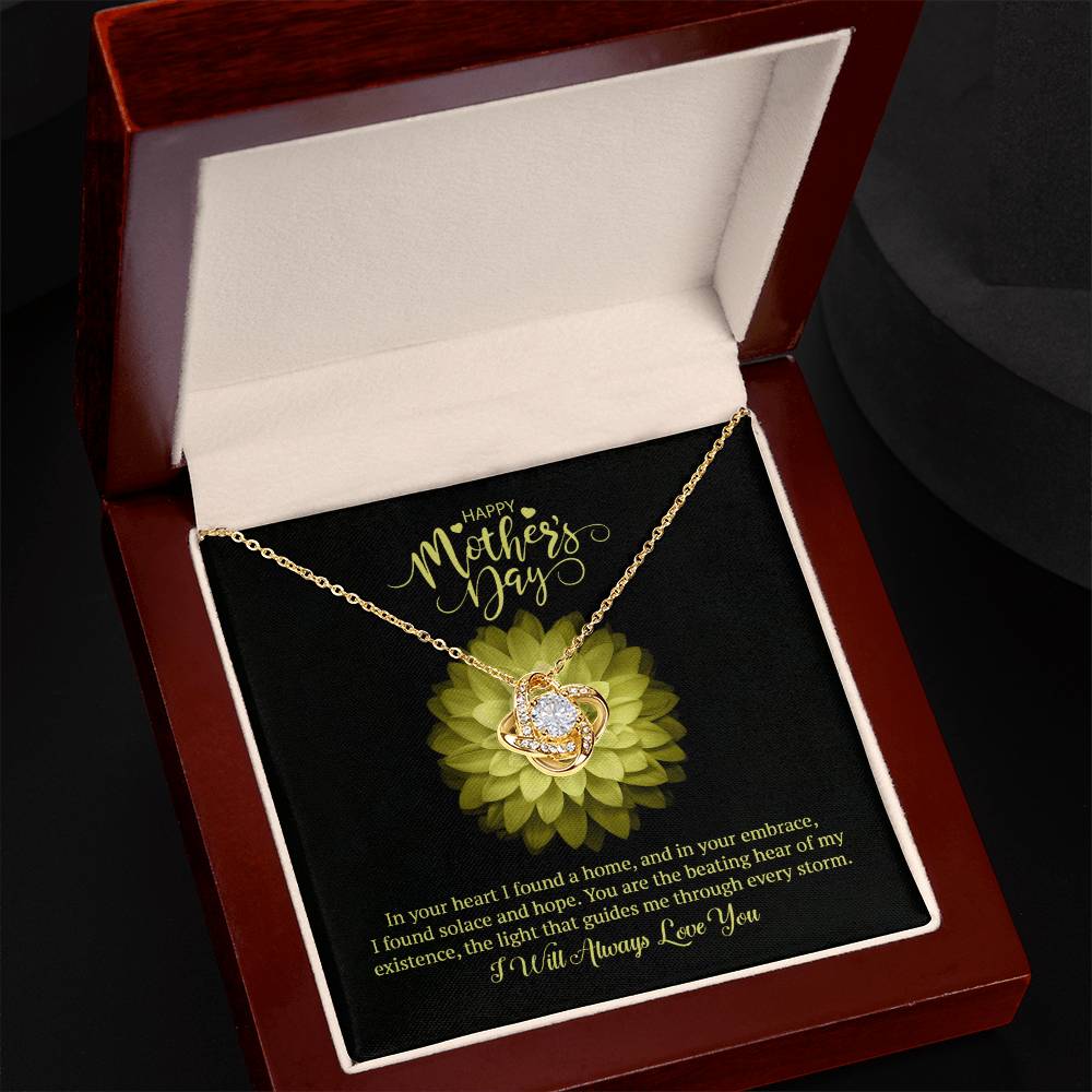 Happy Mother's Day Love Knot Necklace (Yellow & White Gold Variants)