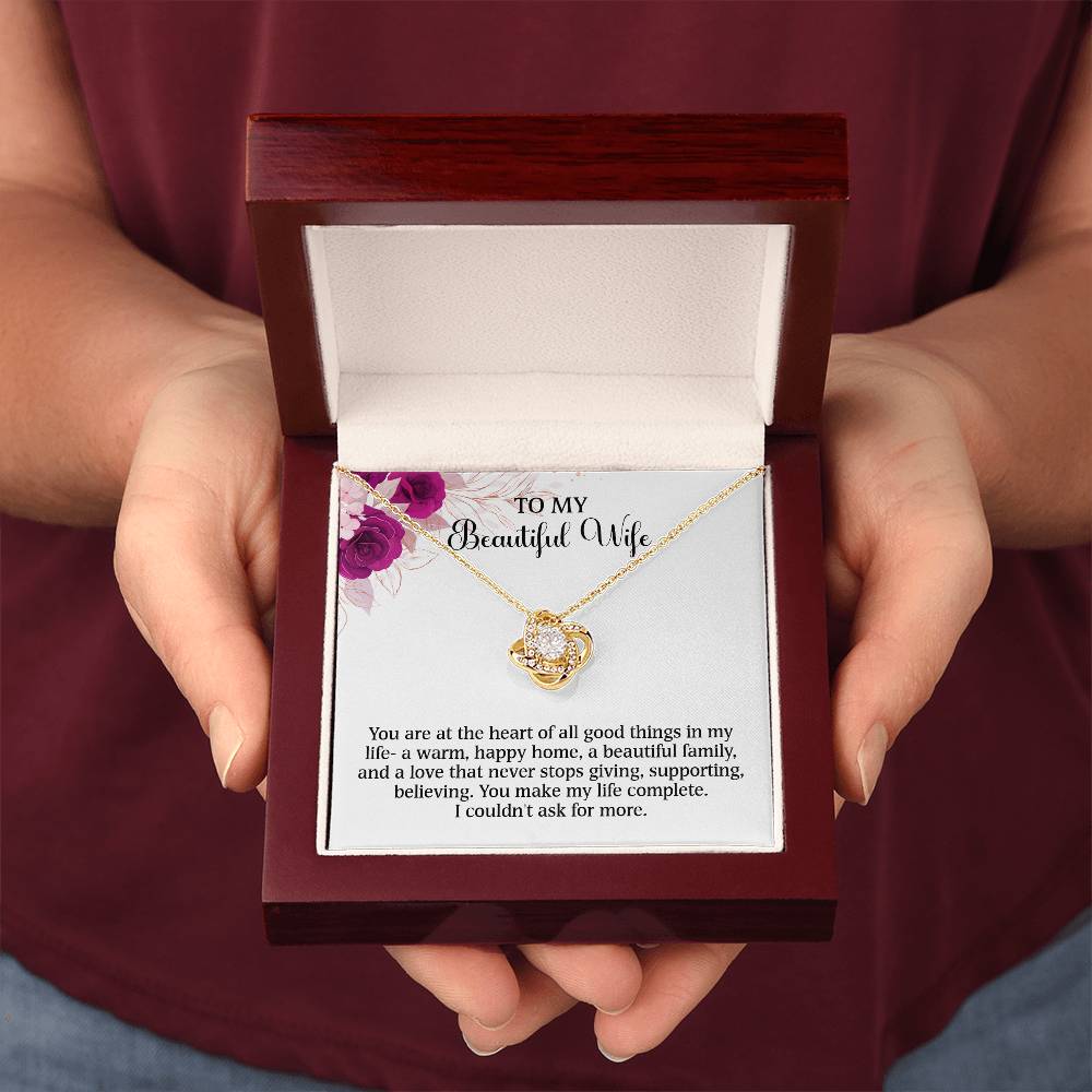 Searching for the ideal present for your beloved? Look no further! At Emporium Discounts, we offer a special Forever Love Necklace available in White Gold 14k or Yellow Gold 18k--buy now and enjoy 50% off!  TO MY Beautiful Wife  You are at the heart of all good things in my life- a warm, happy home, a beautiful family, and a love that never stops giving, supporting, believing. You make my life complete.  I couldn't ask for more.