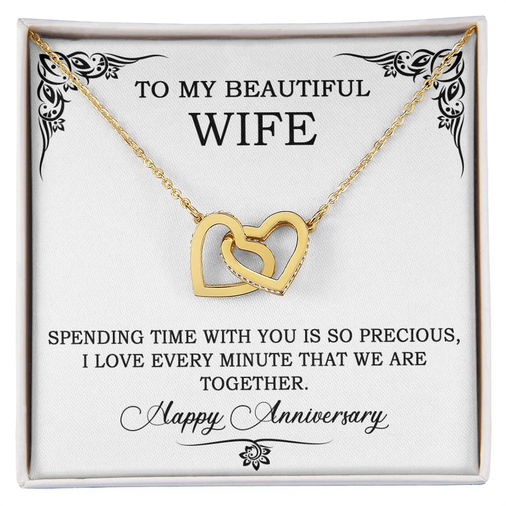 Searching for the ideal present for your beloved? Look no further! At Emporium Discounts, we offer a special Forever Love Necklace available in White Gold 14k or Yellow Gold 18k--buy now and enjoy 50% off!  To My Beautiful Wife, Spending time with you is so precious, I love every minute that we are together. Happy Anniversary