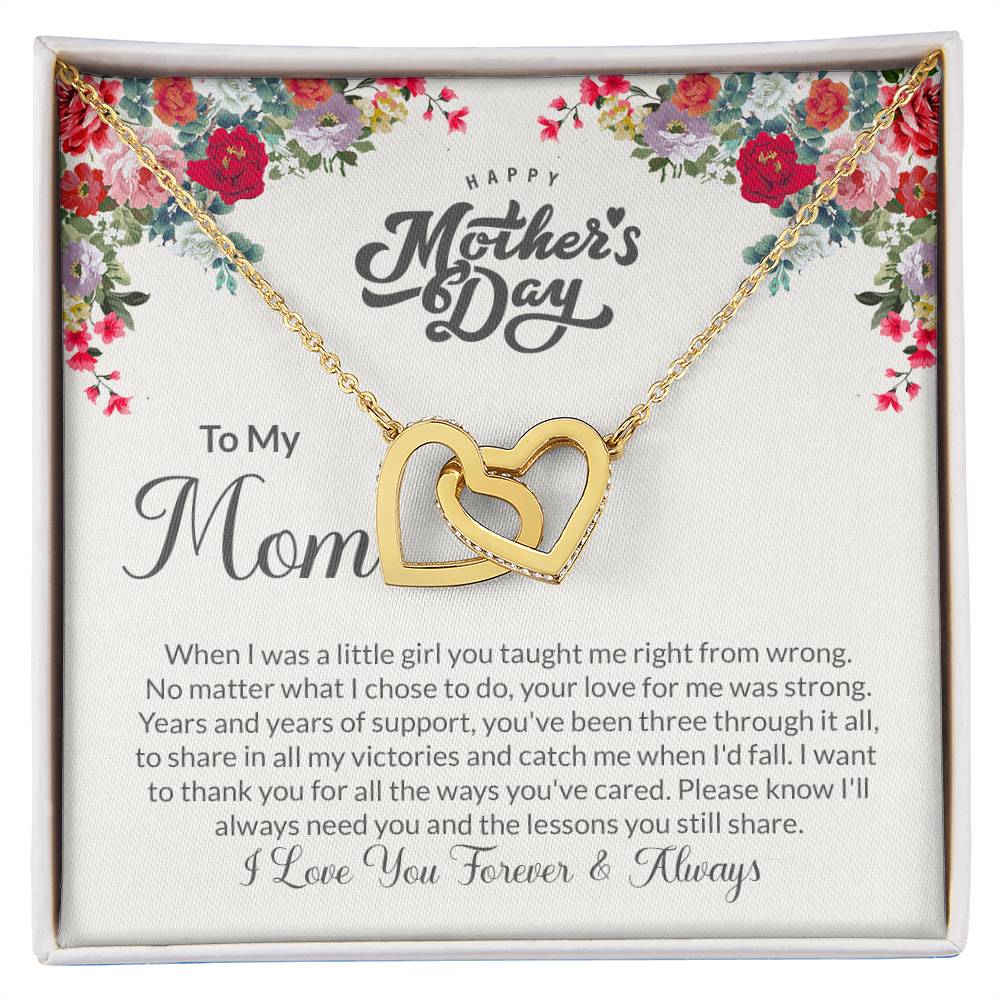 Interlocking Hearts Necklace (Yellow & White Gold Variants)