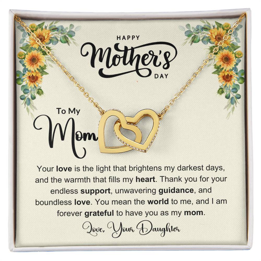 Interlocking Hearts Necklace (Yellow & White Gold Variants)