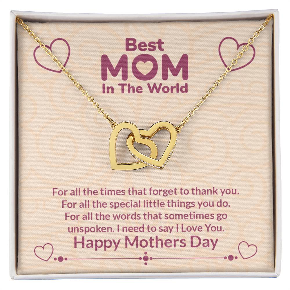 Interlocking Hearts Necklace (Yellow & White Gold Variants)
