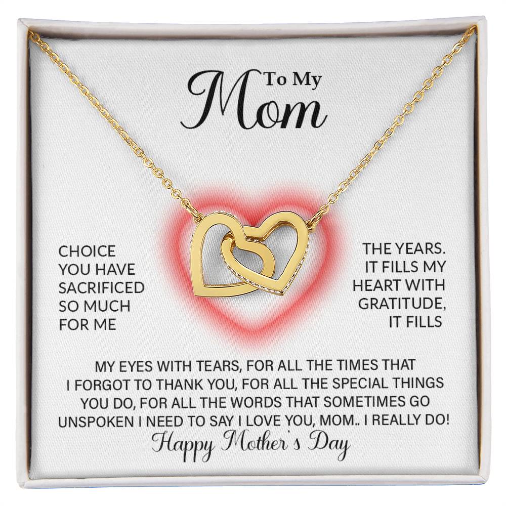 Interlocking Hearts Necklace (Yellow & White Gold Variants)
