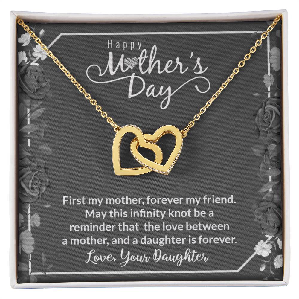 Interlocking Hearts Necklace (Yellow & White Gold Variants)