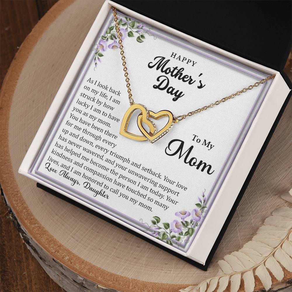 Interlocking Hearts Necklace (Yellow & White Gold Variants)