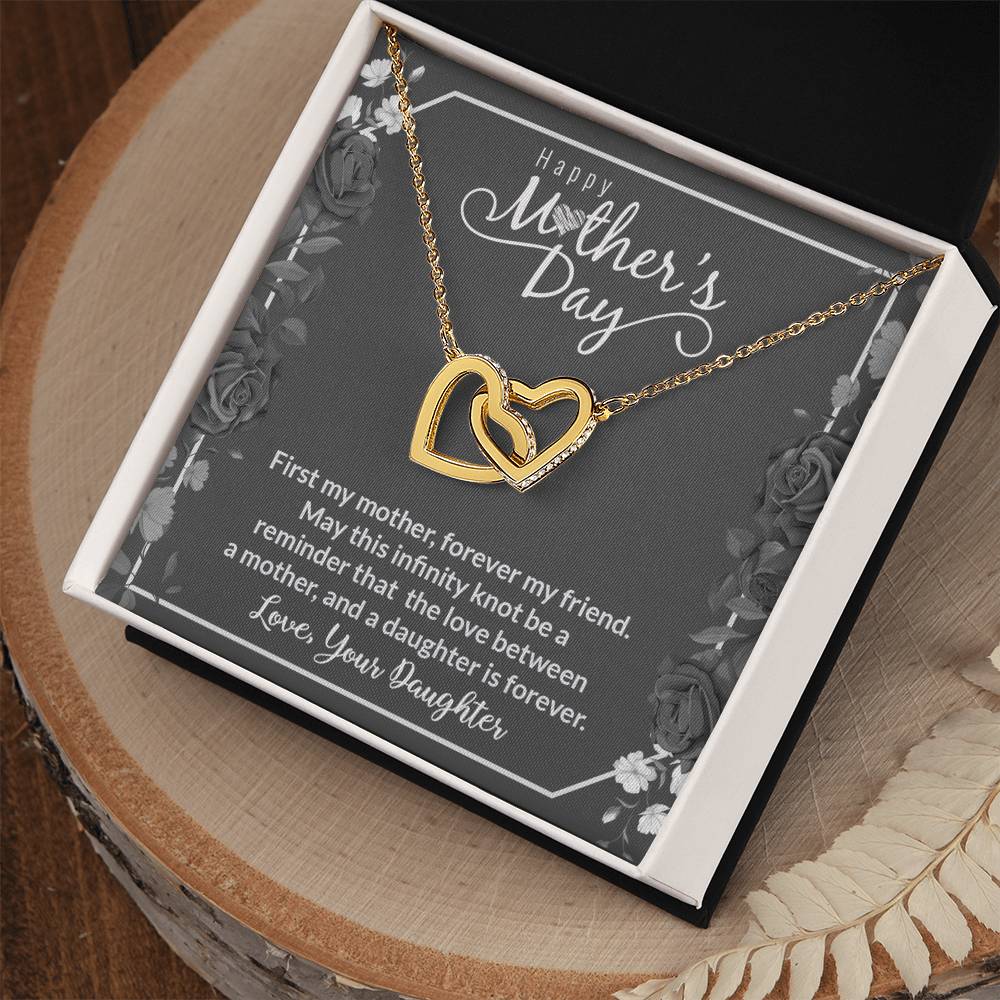 Interlocking Hearts Necklace (Yellow & White Gold Variants)