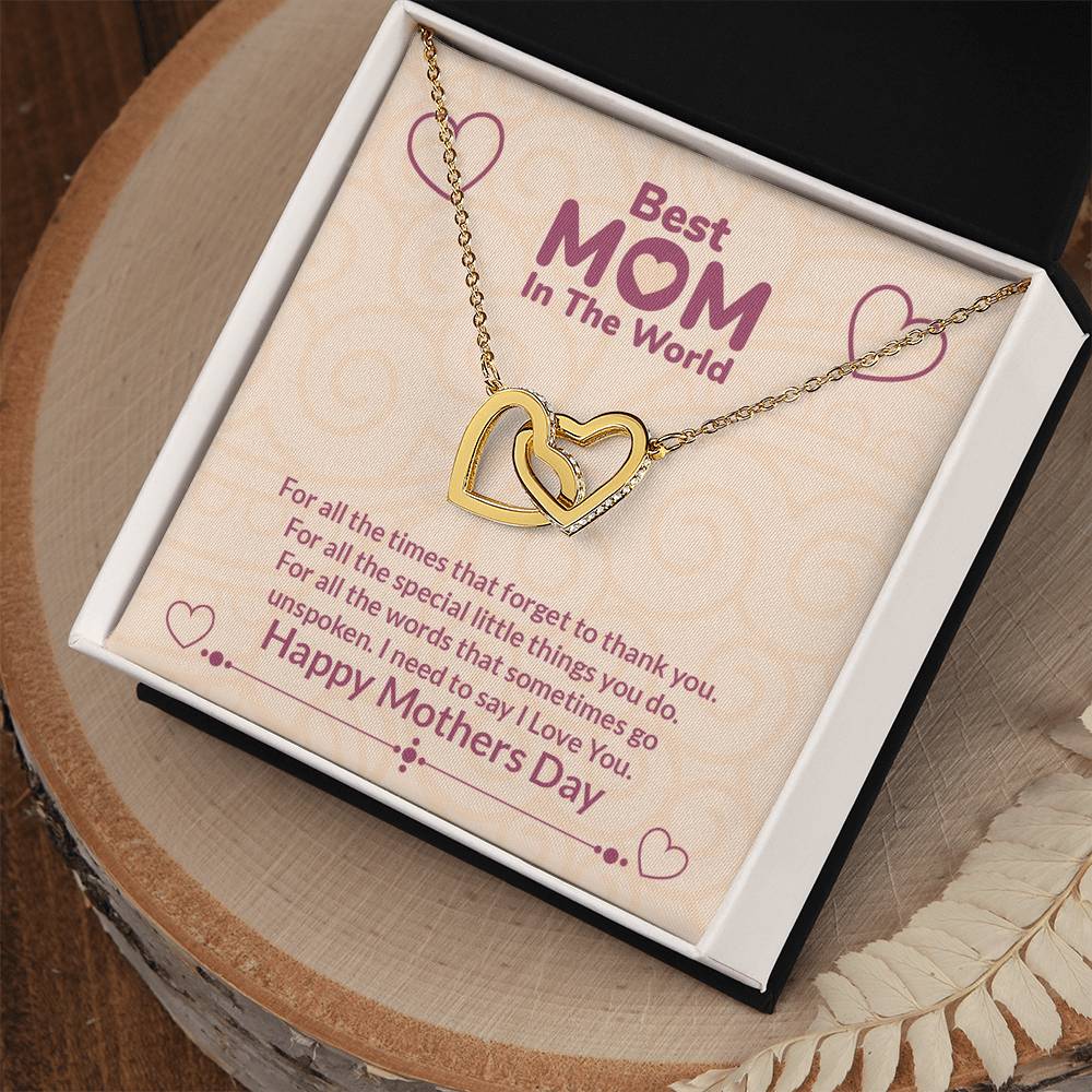 Interlocking Hearts Necklace (Yellow & White Gold Variants)