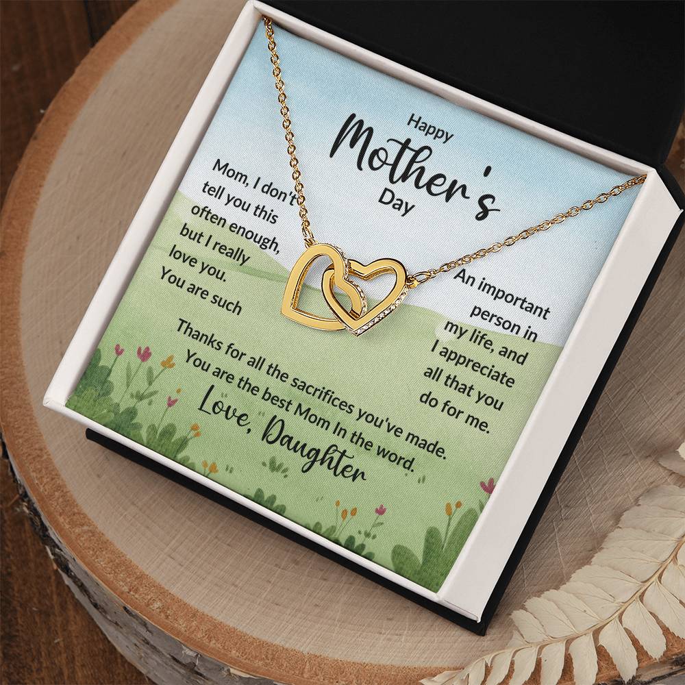 Interlocking Hearts Necklace (Yellow & White Gold Variants)
