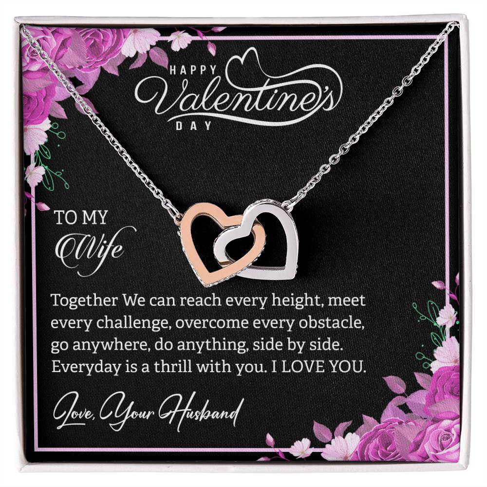 Interlocking Hearts Necklace Yellow & White Gold Necklace