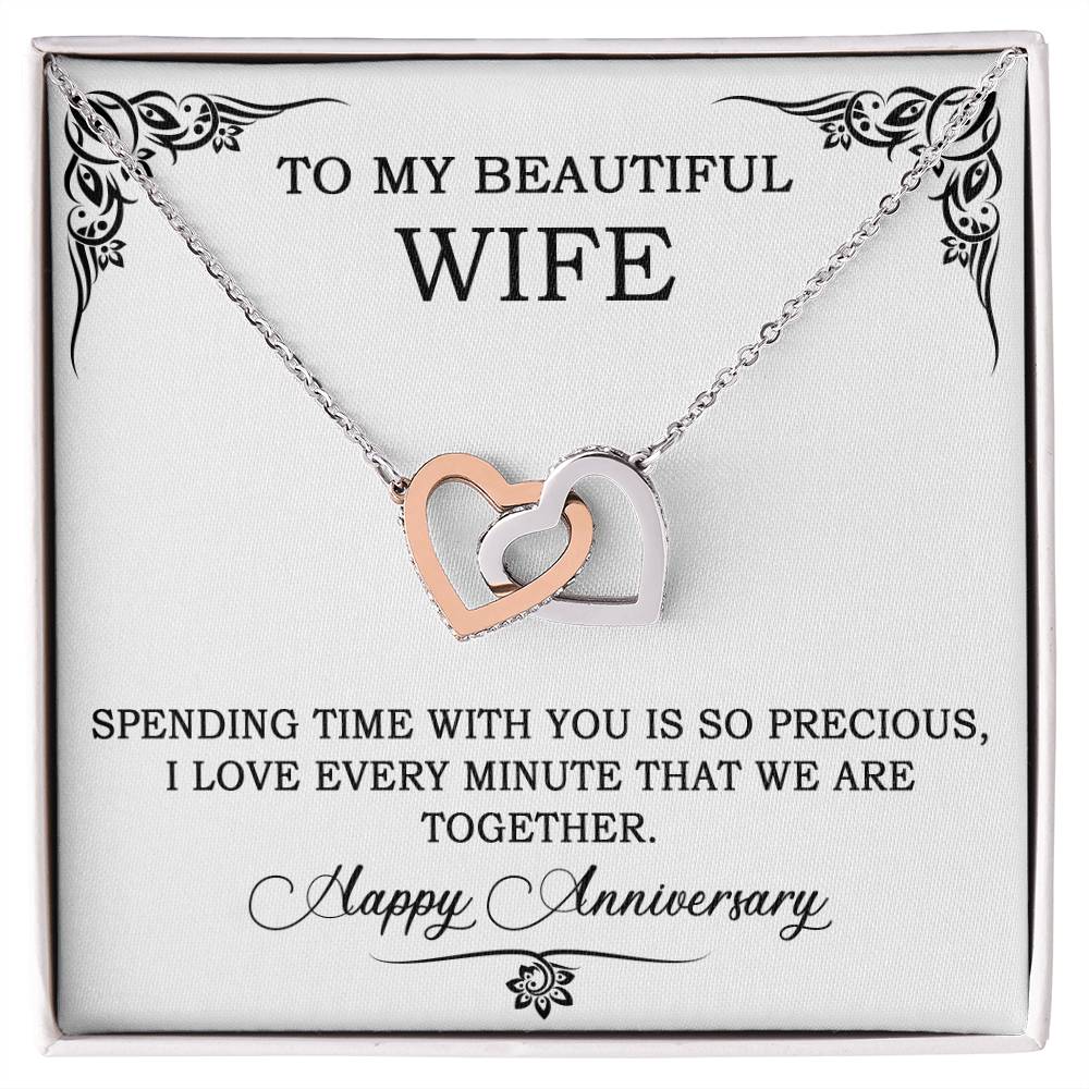 Searching for the ideal present for your beloved? Look no further! At Emporium Discounts, we offer a special Forever Love Necklace available in White Gold 14k or Yellow Gold 18k--buy now and enjoy 50% off!  To My Beautiful Wife, Spending time with you is so precious, I love every minute that we are together. Happy Anniversary