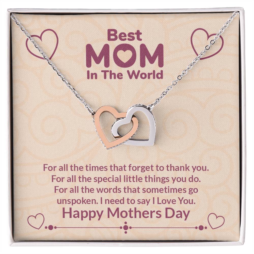 Interlocking Hearts Necklace (Yellow & White Gold Variants)