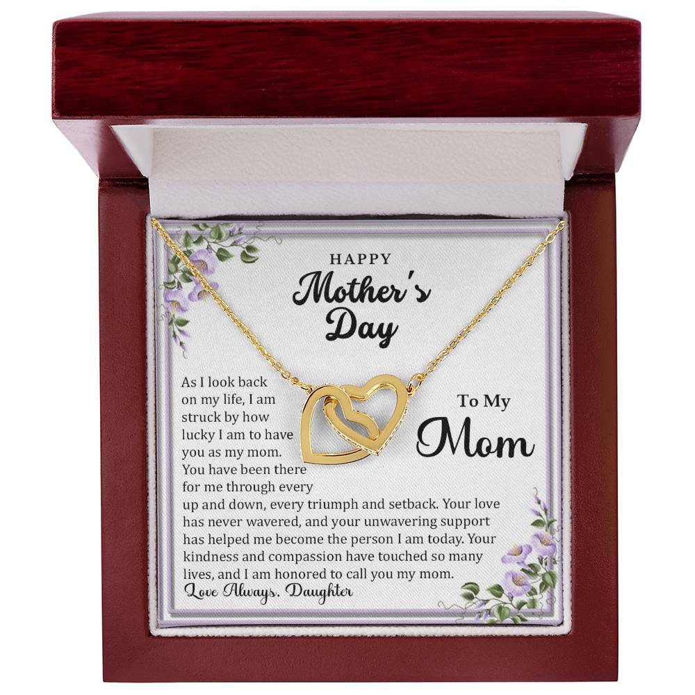 Interlocking Hearts Necklace (Yellow & White Gold Variants)