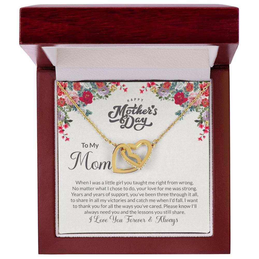 Interlocking Hearts Necklace (Yellow & White Gold Variants)