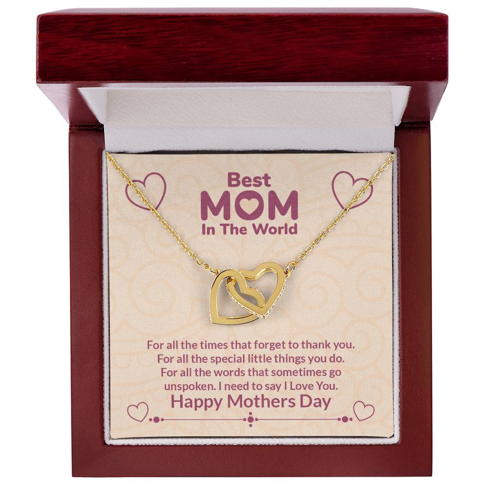 Interlocking Hearts Necklace (Yellow & White Gold Variants)